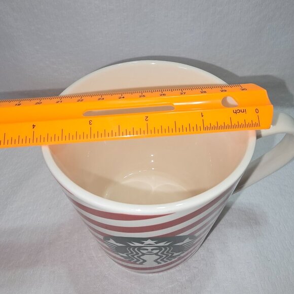 2019 HOLIDAY STARBUCKS RED AND WHITE STRIPED COFFEE MUG EUC - Picture 5 of 8